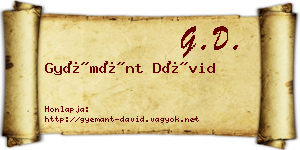 Gyémánt Dávid névjegykártya