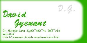 david gyemant business card